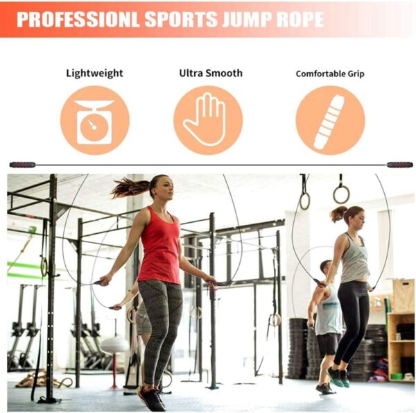 Redify Jump Rope,Jump Ropes for Fitness for Women Men and Kids,Speed Jumping Rope for Workout with Ball Bearings,Adjustable Skipping Rope for Exercise&Slim Body at Home School Gym - Image 7