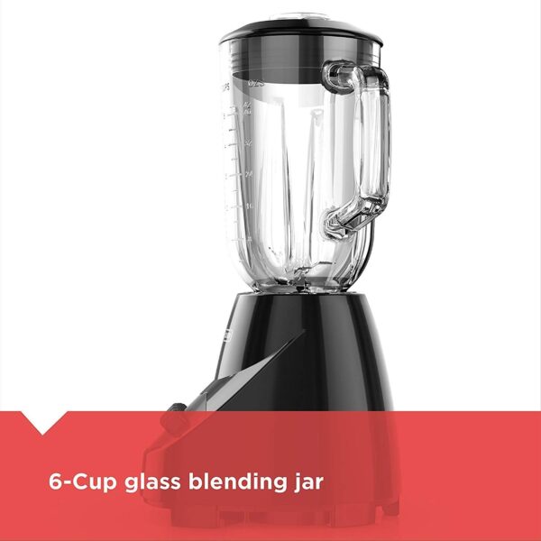 BLACK+DECKER 10-Speed Countertop Blender, BL2010BG, 6-Cup Glass Jar, Dishwasher-Safe, Stainless Steel Blade, Suction Feet - Image 7