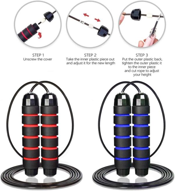 Redify Jump Rope,Jump Ropes for Fitness for Women Men and Kids,Speed Jumping Rope for Workout with Ball Bearings,Adjustable Skipping Rope for Exercise&Slim Body at Home School Gym - Image 6