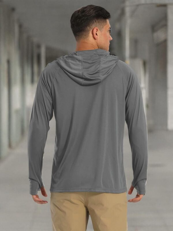 MAGCOMSEN Men's Hooded UPF 50+ Sun Protection T Shirts Long Sleeve Athletic Fishing Shirts Rash Guards - Image 8