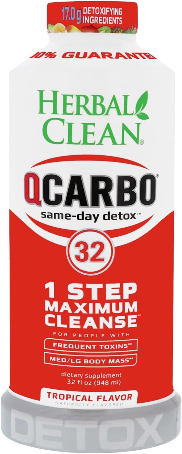 Herbal Clean QCarbo32 Same-Day Premium Detox Drink, Tropical Flavor, 32 Fl Oz - Image 2