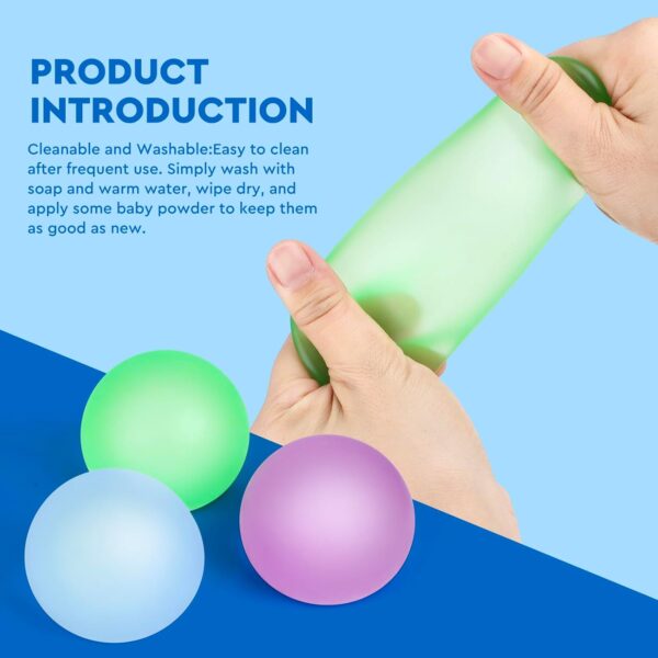 Stress Balls 3-Pack, Easter Basket Stuffers & Fidget Gifts, High Density and Ultra-Soft Memory Gel Filled, Squishy Fidget Toy, Squeeze Balls Sensory for Anxiety Stress Relief Cool Series - Image 7