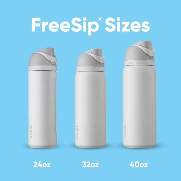 Owala FreeSip Insulated Stainless Steel Water Bottle with Straw for Sports, Travel, and School BPA-Free Sports Water Bottle, 32 oz, Shy Marshmallow - Image 6
