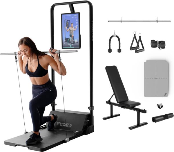 Smart Home Gym System, Gym Monster Multifunctional Smith Machine Home Gym Power Cage, All-in-one Cable Machine for Home Workout, Full Body Strength Training Fitness Exercise Machine - Image 2