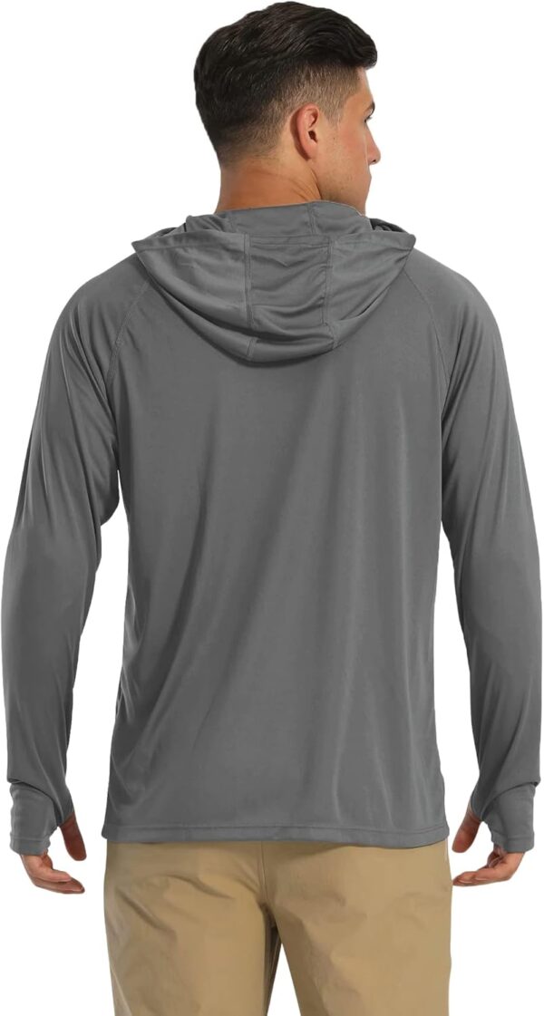 MAGCOMSEN Men's Hooded UPF 50+ Sun Protection T Shirts Long Sleeve Athletic Fishing Shirts Rash Guards - Image 3