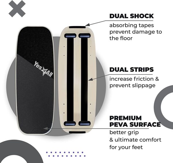 Yes4All Balance Board Sports Trainer, Surf Trainer Board With Adjustable Stoppers, Improve Core Strength and Balance Control - Image 5