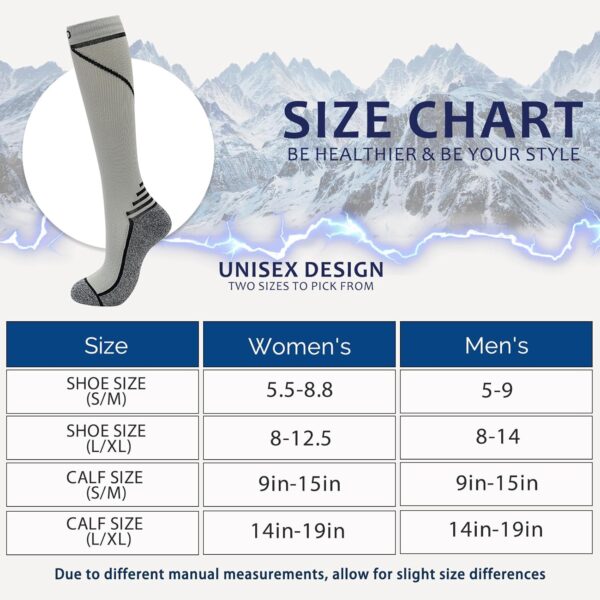 fenglaoda 8 Pairs Compression Socks for Men & Women 20-30 mmHg Knee High Nurse Pregnant Running Medical and Travel Athletic - Image 3