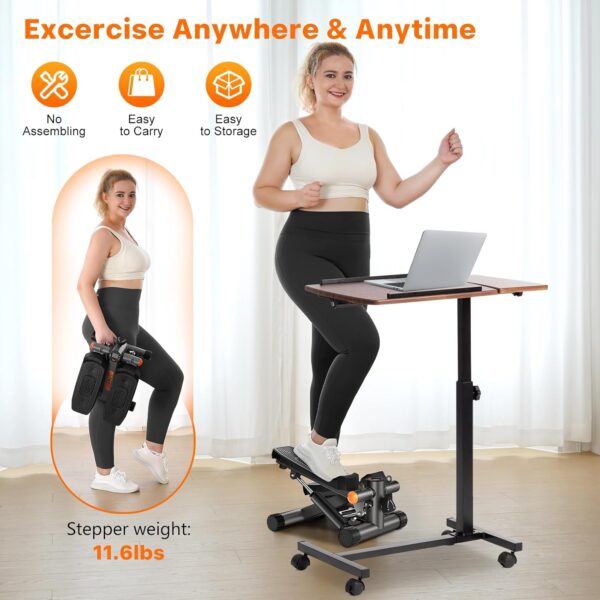 Stair Steppers for Excercise at Home, Mini Stepper with Resistance Bands & LCD Monitor, Hydraulic Fitness Stepper Machine with 330LBS Weight Capacity, Stair Stepper for Home Full Body Workout - Image 9