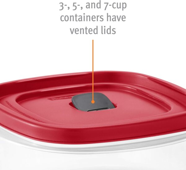 Rubbermaid 60-Piece Food Storage Containers with Lids, Microwave and Dishwasher Safe, Red Color, Ideal for Meal Prep and Pantry Storage - Image 8