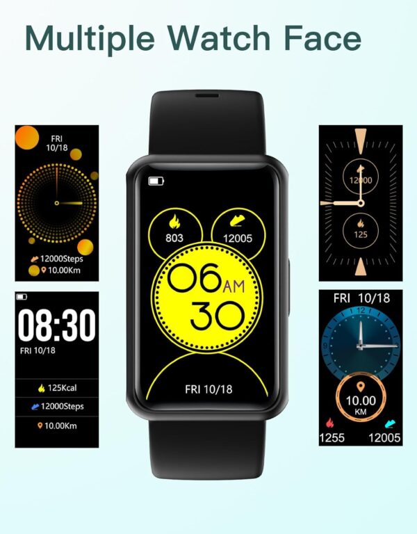 HUAKUA Fitness Tracker No Bluetooth No APP No Phone Needed, Fitness Watch for Men Women Parents IP68 Waterproof with Full Touch Screen Steps Calories Counter Sleep Tracker Alarm Clocks (Black) - Image 9