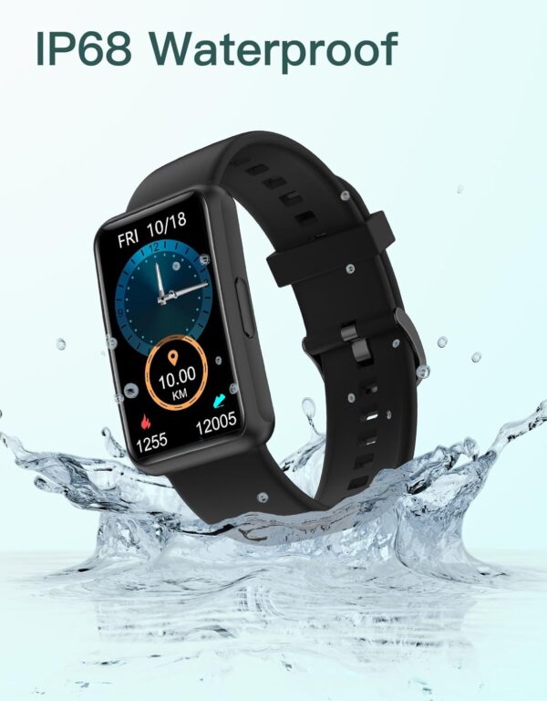 HUAKUA Fitness Tracker No Bluetooth No APP No Phone Needed, Fitness Watch for Men Women Parents IP68 Waterproof with Full Touch Screen Steps Calories Counter Sleep Tracker Alarm Clocks (Black) - Image 7