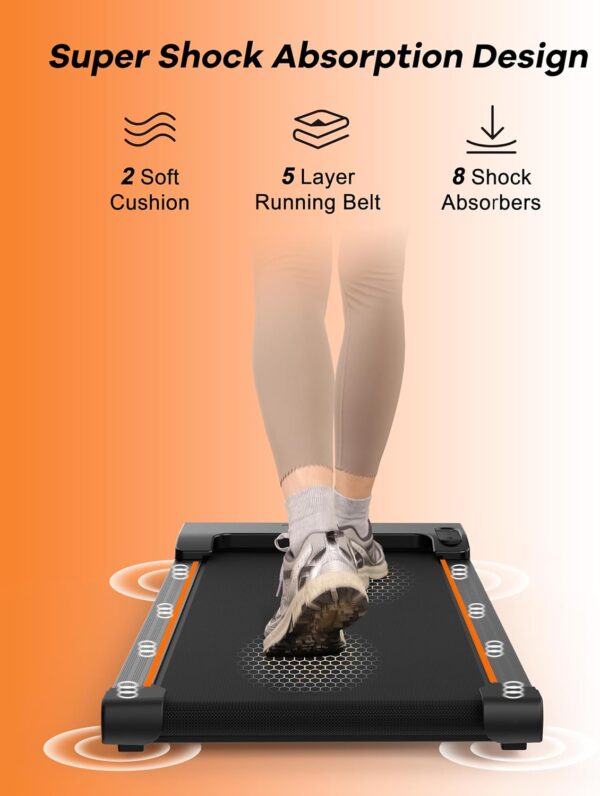Walking Pad Under Desk Treadmill, 2.5HP Quiet Brushless Small Treadmill for Home and Office, Compact Portable Walking pad with Remote & App Control for Walking and Jogging - Image 5