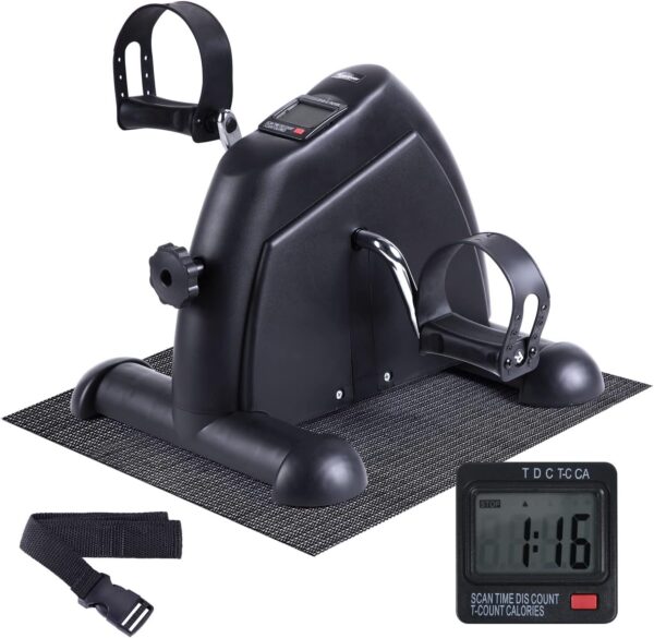 Under Desk Bike Pedal Exerciser, Mini Exercise Bike Portable Peddler Sitting for Seniors with LCD Display Sportneer Arm & Leg Bike Pedals Exerciser with Anti-Skid Mat for Home Office - Image 2