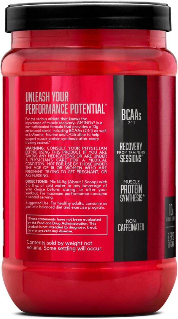 BSN Amino X Muscle Recovery & Endurance Powder with BCAAs, Intra Workout Support, 10 Grams of Amino Acids, Keto Friendly, Caffeine Free, Flavor: Grape, 30 Servings (Packaging May Vary) - Image 10