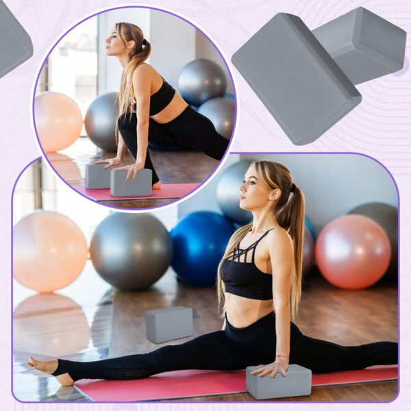 Wettarn 6 Pack Yoga Blocks 9 x 6 x 4 Inch Eva Foam Lightweight Non Slip Yoga Props for Yoga Pilates Stretching Meditation - Image 3