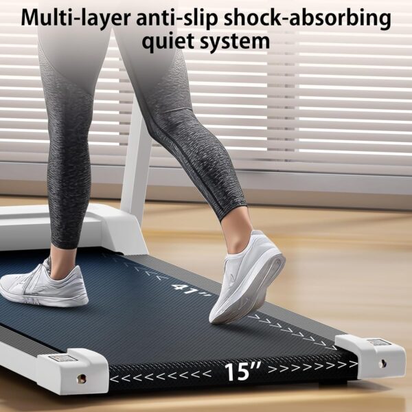 3.0 HP Foldable Portable Folding Small Treadmills for Home Office with 300 LBS Capacity, Walking Running Exercise Electric Compact Treadmill with LED Display, white - Image 6