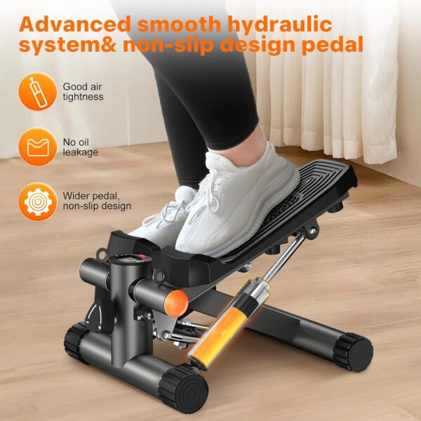 Stair Steppers for Excercise at Home, Mini Stepper with Resistance Bands & LCD Monitor, Hydraulic Fitness Stepper Machine with 330LBS Weight Capacity, Stair Stepper for Home Full Body Workout - Image 6