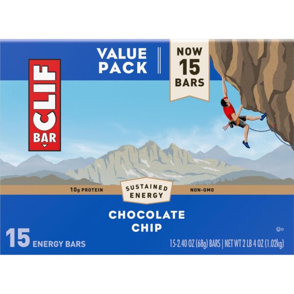 CLIF BAR - Chocolate Chip - Made with Organic Oats - Energy Bars - Non-GMO - Plant Based Protein Bars (15 Pack) - Image 13
