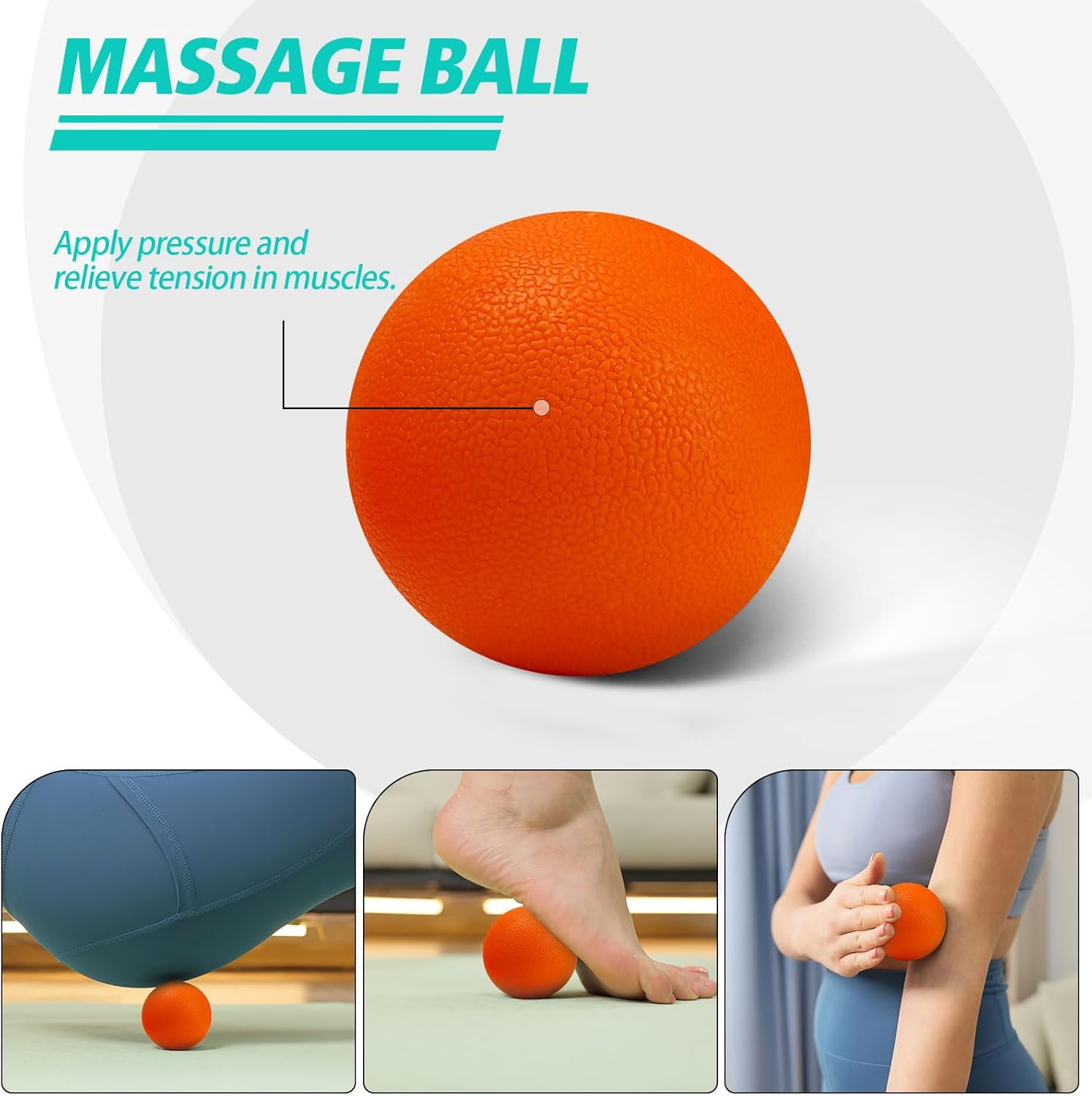 5 in 1 Foam Roller Set Muscle Massage Foam Ripple Roller for Deep Tissue Massage of The Back and Leg Muscles, Relieves Muscle Pain & Tightness, Improves Mobility (Orange) - Image 5