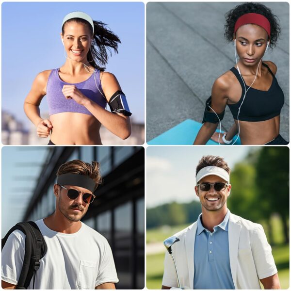 8 Pack Sport Headbands for Women, Elastic Soft Fabric Non-Slip Hair Bands Hair Warp for Daily Workout Yoga Running Sports - Image 6