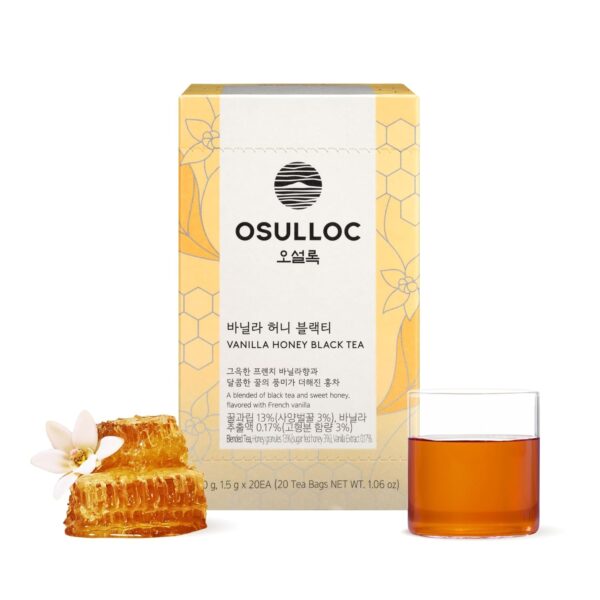 OSULLOC Vanilla Honey Black Tea (20 count, 1.05 oz), Black tea filled with Sweet Flavor of French Vanilla and Honey, Premium Blended Tea bags from Jeju Island - Image 2