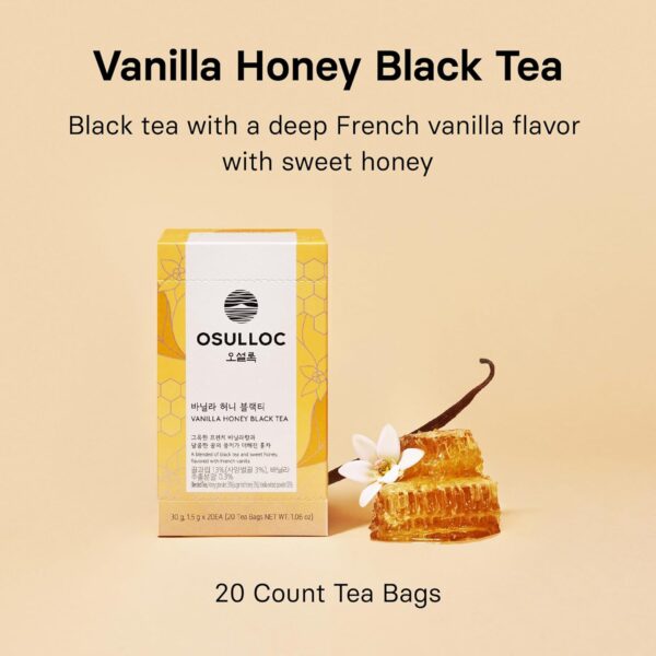 OSULLOC Vanilla Honey Black Tea (20 count, 1.05 oz), Black tea filled with Sweet Flavor of French Vanilla and Honey, Premium Blended Tea bags from Jeju Island - Image 3