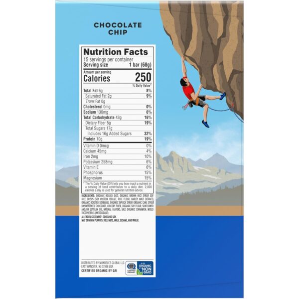 CLIF BAR - Chocolate Chip - Made with Organic Oats - Energy Bars - Non-GMO - Plant Based Protein Bars (15 Pack) - Image 14