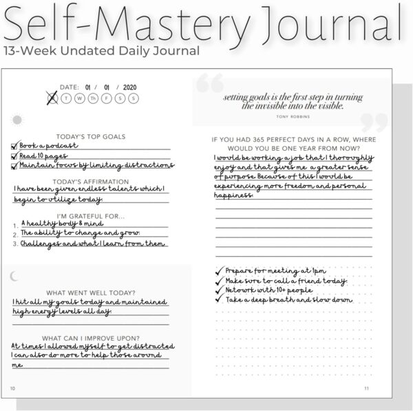 Self-Mastery Journal for Men - Daily Productivity Journal for Happiness, Gratitude, Mindfulness, Self Care & Reflection – Goal / Guided Journal for Men & Women – Inspirational Journal - Image 7