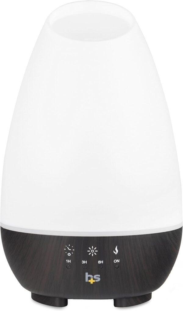 HealthSmart 500ML Essential Oil Diffuser for Large Rooms, Cool Mist Humidifier and Aromatherapy Diffuser, Adjustable Timer, Mist Mode and 7 LED Light Colors, White (Pack of 1) - Image 2