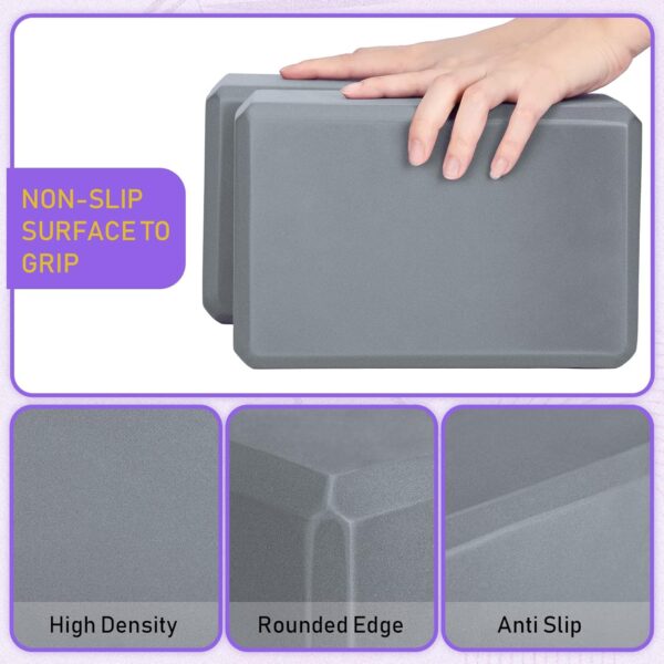 Wettarn 6 Pack Yoga Blocks 9 x 6 x 4 Inch Eva Foam Lightweight Non Slip Yoga Props for Yoga Pilates Stretching Meditation - Image 6