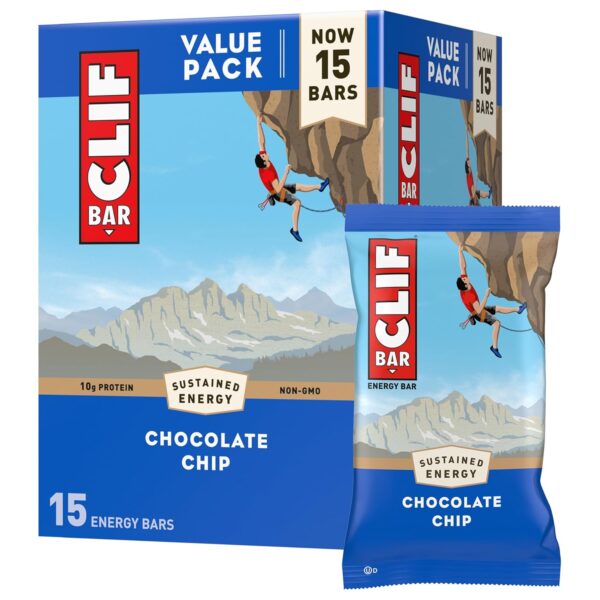 CLIF BAR - Chocolate Chip - Made with Organic Oats - Energy Bars - Non-GMO - Plant Based Protein Bars (15 Pack) - Image 2