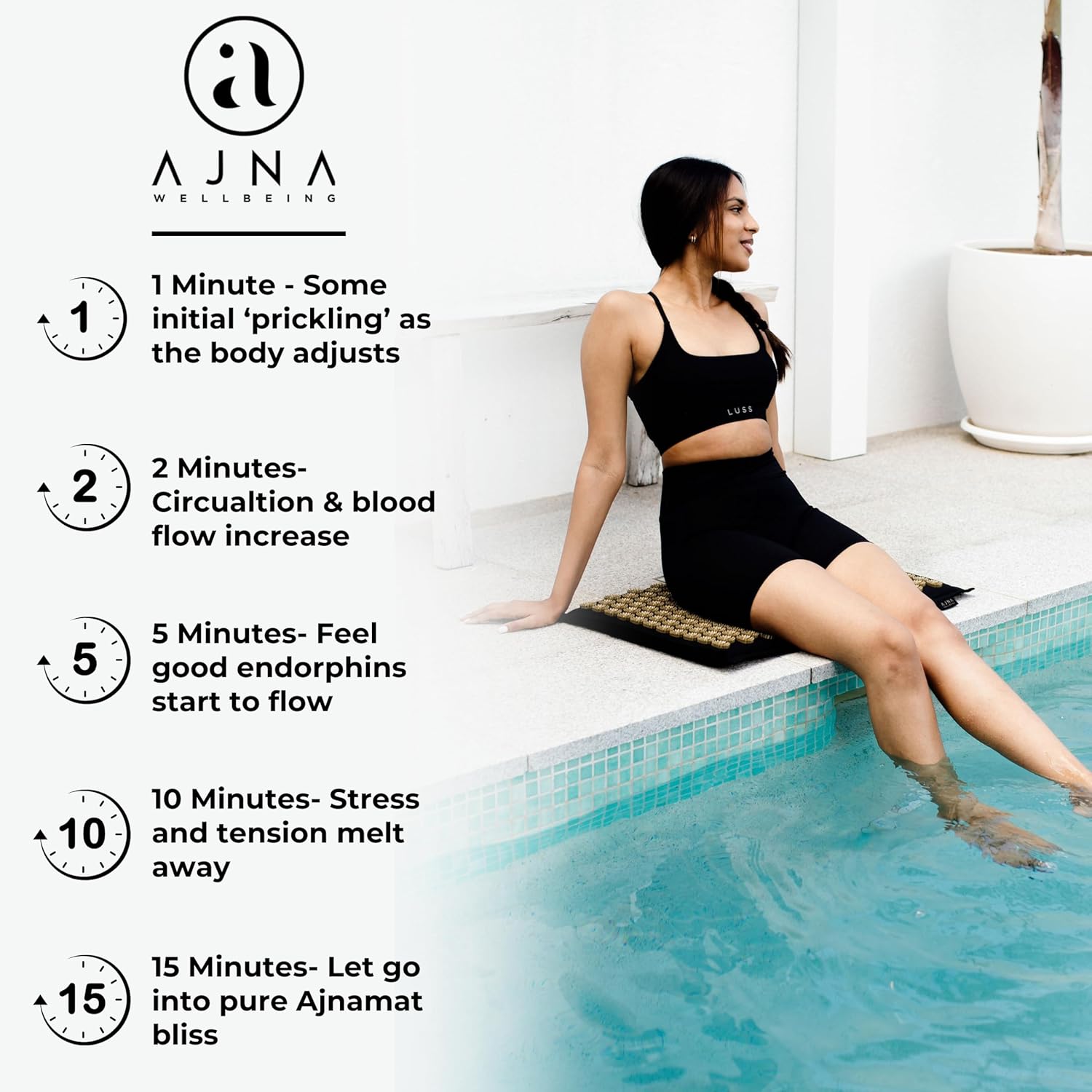 Ajna Acupressure Mat and Pillow Set - Natural Organic Linen Cotton Acupuncture Mat & Bag - Back Pain Relief, Neck Pain Relief, Stress Reliever, Reflexology, Sciatica, Trigger Point Therapy - Eco Luxe - Image 3