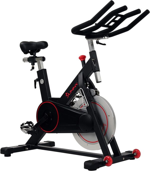 Sunny Health & Fitness Magnetic Belt Drive Indoor Cycling Bike With Optional SunnyFit® App Connectivity - Image 3