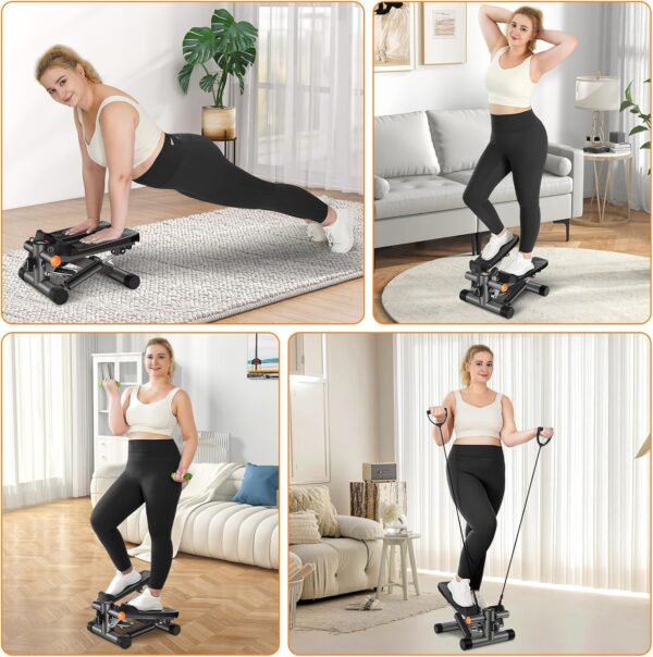 Stair Steppers for Excercise at Home, Mini Stepper with Resistance Bands & LCD Monitor, Hydraulic Fitness Stepper Machine with 330LBS Weight Capacity, Stair Stepper for Home Full Body Workout - Image 10