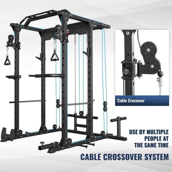 MAJOR LUTIE Power Cage, PLM03 1400 lbs Multi-Function Power Rack with Adjustable Cable Crossover System and More Training Attachment - Image 6