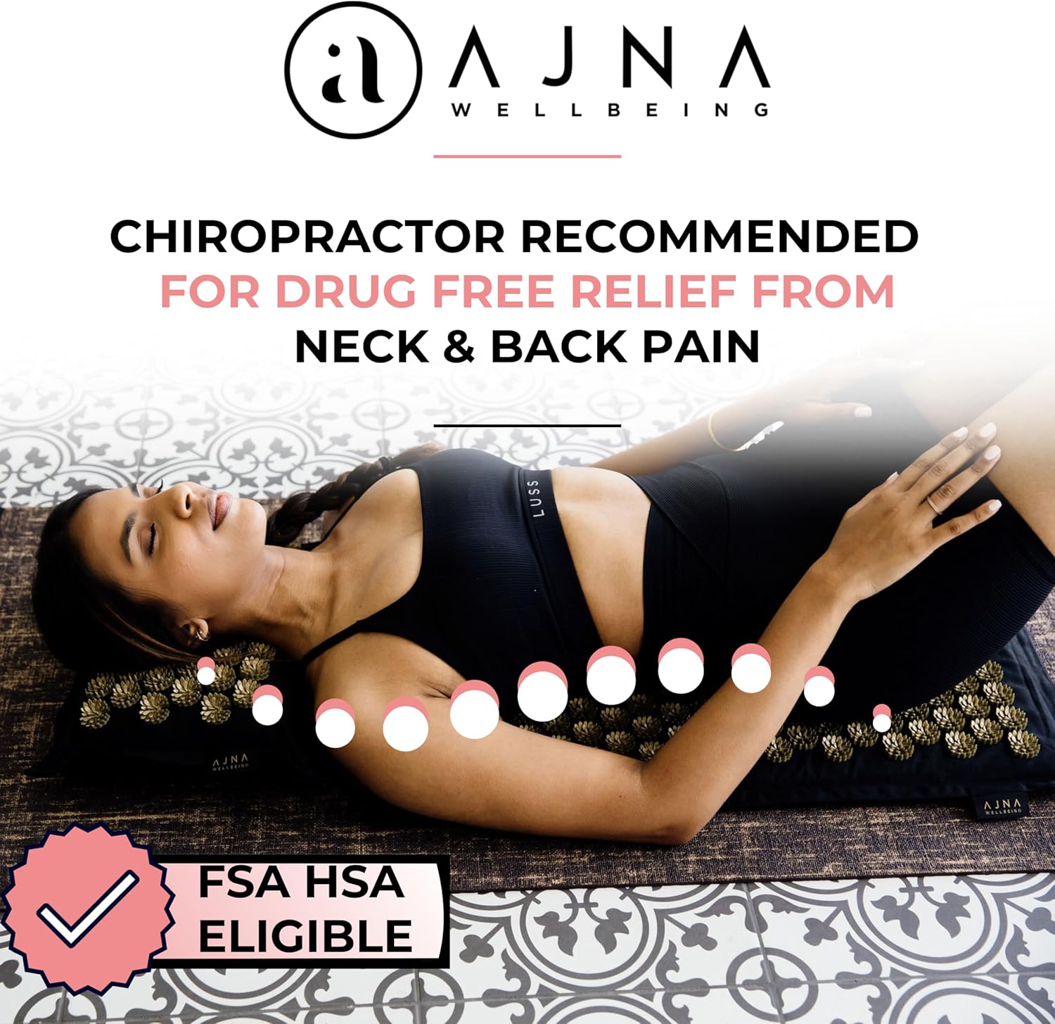 Ajna Acupressure Mat and Pillow Set - Natural Organic Linen Cotton Acupuncture Mat & Bag - Back Pain Relief, Neck Pain Relief, Stress Reliever, Reflexology, Sciatica, Trigger Point Therapy - Eco Luxe - Image 5