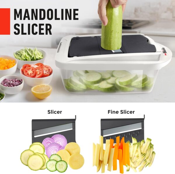 Mueller Pro-Series 10-in-1, 8 Blade Vegetable Chopper, Onion Mincer, Cutter, Dicer, Egg Slicer with Container, French Fry Cutter Potatoe Slicer, Home Essentials & Kitchen Gadgets, Salad Chopper - Image 7