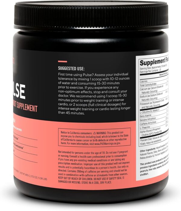 LEGION Pulse Pre Workout Supplement - All Natural Nitric Oxide Preworkout Drink to Boost Energy, Creatine Free, Naturally Sweetened, Beta Alanine, Citrulline, Alpha GPC (Fruit Punch) - Image 5