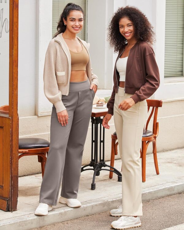 G4Free Yoga Pants Women Wide Leg Pants with Pockets High Waist Stretch Dress Casual Sweatpants Petite/Regular/Tall - Image 4