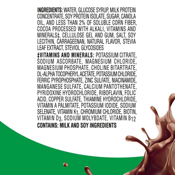 BOOST High Protein with Fiber Ready to Drink Complete Nutritional Drink, Rich Chocolate, 8 fl oz Bottle, 24 Pack - Image 4