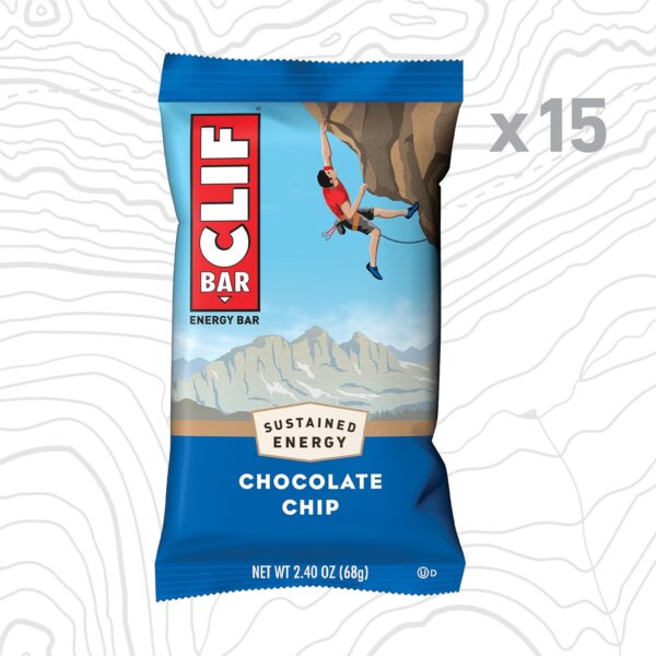 CLIF BAR - Chocolate Chip - Made with Organic Oats - Energy Bars - Non-GMO - Plant Based Protein Bars (15 Pack) - Image 3