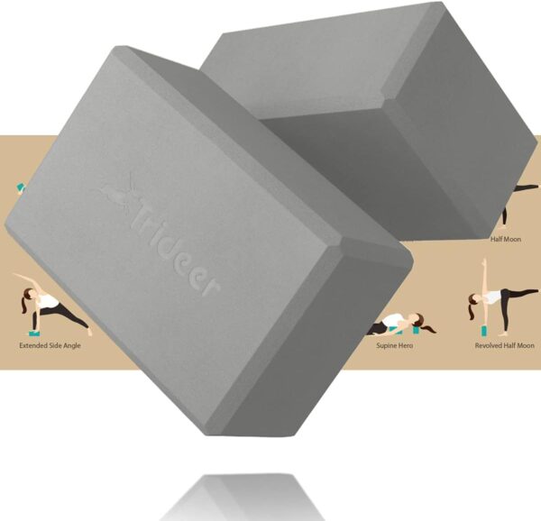 Trideer 9"x6"x3" Yoga Blocks, High Density EVA Foam Blocks 2 Pack, Supportive, Lightweight & Odor Resistant, Yoga Essentials and Accessories for Yogi & Yogini - Image 2