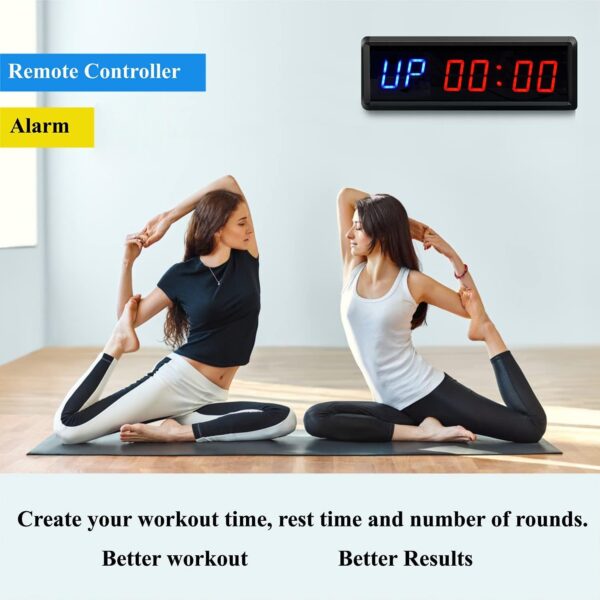 LED Interval Timer Count Down/Up Clock Stopwatch with Remote for Home Gym Fitness - Image 6