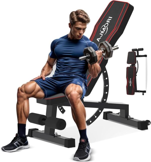 Weight Bench,Adjustable Workout Bench for Home Gym with 1200 LBS,Adjustable Back and Seat Exercise Incline for Full-Body Strength Training - Image 2