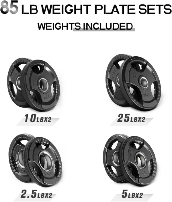 RitFit Olympic Rubber Grip Plates for Barbell, 2-Inch Weight Plates for Weightlifting and Strength Training in Home & Gym, Single, Pair and Sets(2.5/5/10/25/35/45 LB) - Image 6