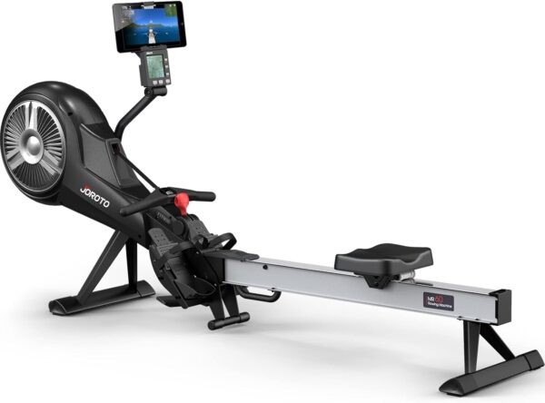 JOROTO Rowing Machine, Air Magnetic Foldable Rowing Machines for Home Use, Rower Machine with 49.5" Rail, Backlit Monitor, Bluetooth, App Supported, Tablet Holder - Image 2