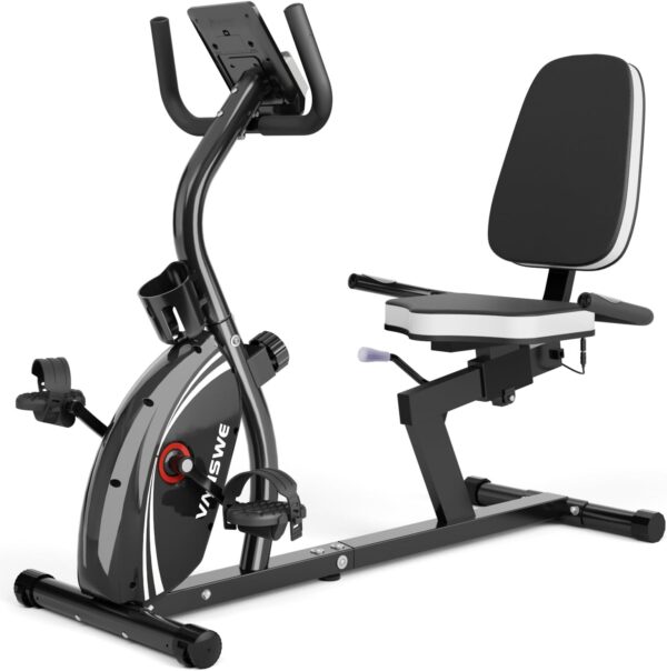 VANSWE Recumbent Exercise Bike for Adults Seniors - Recumbent Bikes for Home with Magnetic Resistance, Bluetooth and App Connectivity, Pulse Sensor - Image 2