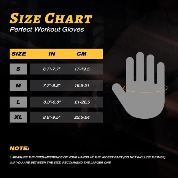 Workout Gloves with Wrist Wrap Support for Women & Men, Weight Lifting Gloves Fingerless Gym Gloves for Cycling, Training, Push-up - Image 7