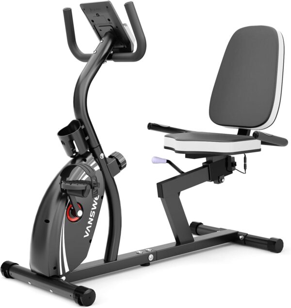VANSWE Recumbent Exercise Bike for Adults Seniors - Recumbent Bikes for Home with Magnetic Resistance, Bluetooth and App Connectivity, Pulse Sensor - Image 9