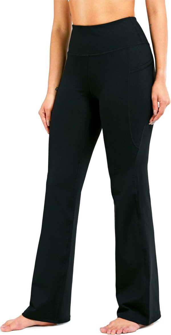 28"/30"/32"/34" Inseam Women's Bootcut Yoga Pants Long Bootleg High-Waisted Flare Pants with Pockets - Image 3